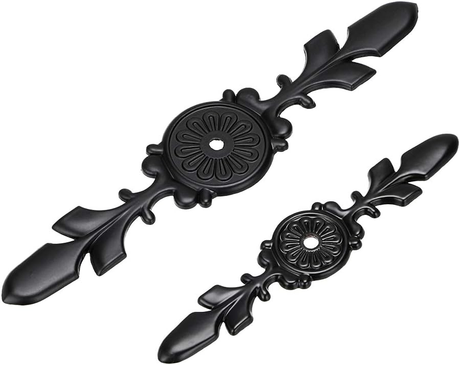Sumnacon 10 Pcs 6.7" Drawer Dresser Knobs Pull Handles - Crystal Glass Diamond Decorative Knobs with Plate, Cabinet Cupboard Door Knobs with Screws for Kitchen Bathroom Office Decoration, Black