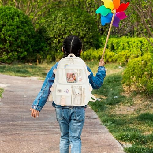 Sac à dos fermeture éclair en nylon beige résistant et ultraléger