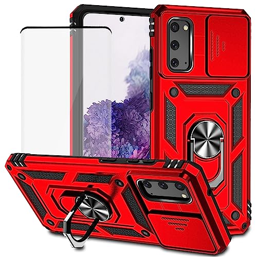Coque Samsung S20 G981U avec anneau magnétique et clapet caméra coulissant