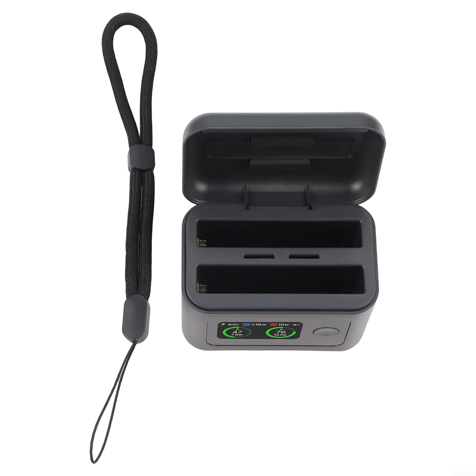 Estación de carga rápida con indicador LED para baterías Insta360 X5, 27 W, funda de carga inteligente con función bidireccional e indicador de estado en tiempo real, diseño compacto