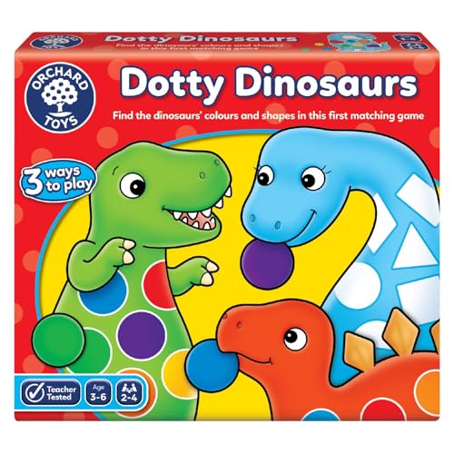Dotty Dinosaurs Orchard Toys: juego didáctico infantil de formas y colores básicos