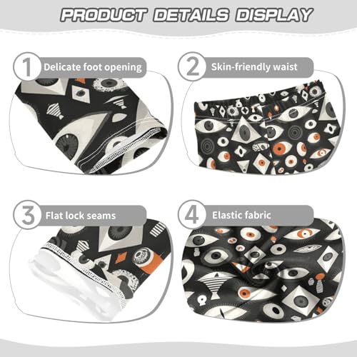 Black and White Evil Eyes Kids Baby Girls Athletic Leggings Comfortable Full Length Lounge Pants Exercise3