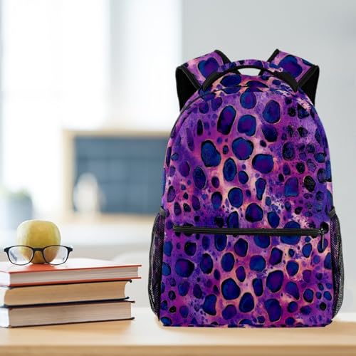 Sac à dos léopard violet Campus avec porte-bouteille pour l'école - 6