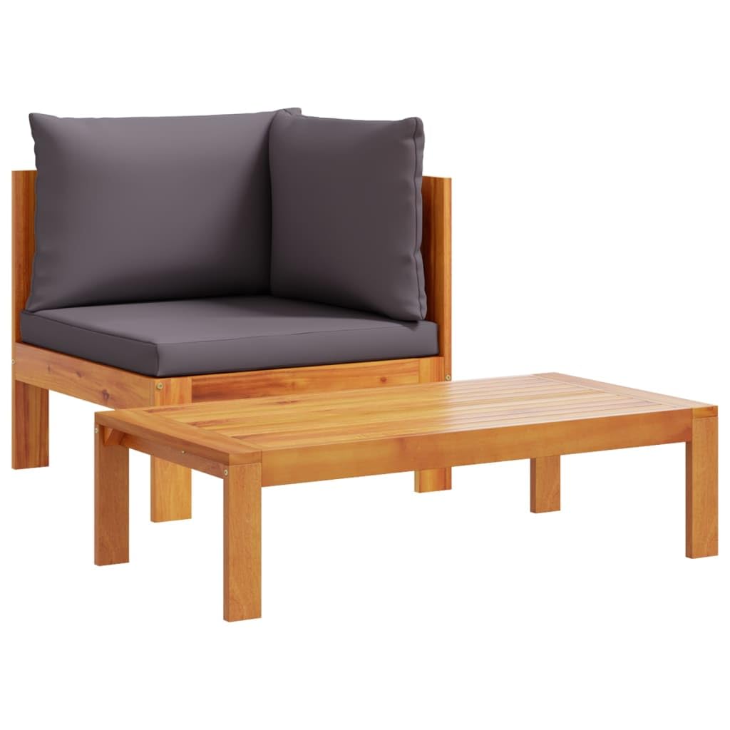 vidaXL Salon de Jardin avec Coussins 6 pcs Bois d'acacia Solide