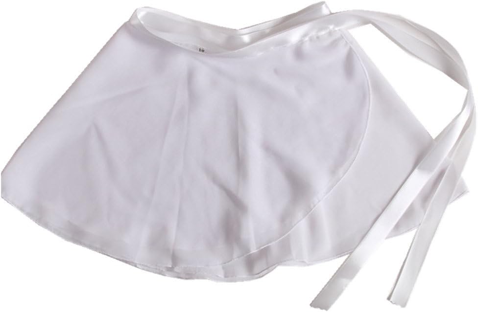 GUCABEGirls Ballerina Sheer Wrap Ballet Tutu Dress Child Dance Skate Over Scarf Dancewear with Tie Waist Chiffon Dance Skirts