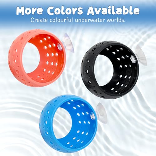 Image of Fhiny 2 PCS Betta Hide, Beta Fish Tank Decor, Suction Cup Shrimp Tunnel, Betta Resting Spot, Aquarium Hammock Hideout Cave for Guppy Resting(Black)