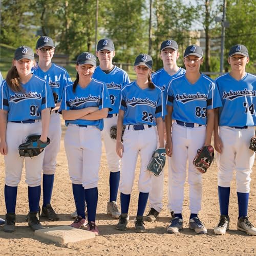Image of Haysandy Baseball or Softball Sock and Belt Combo Set 5 Football Baseball Socks with Softball Belt for Kids Youth Boys