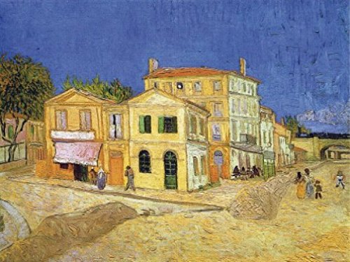 1art1 Vincent Van Gogh Poster Stampa Artistica su Tela La Casa Gialla, 1888 Quadro da Parete sulla Barella | Murale XXL | Immagine 80x60 cm
