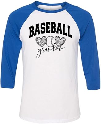 TeesAndTankYou Arch Baseball Grandma Three-Quarter Raglan Sleeve Baseball Shirt Unisex Medium White/Royal