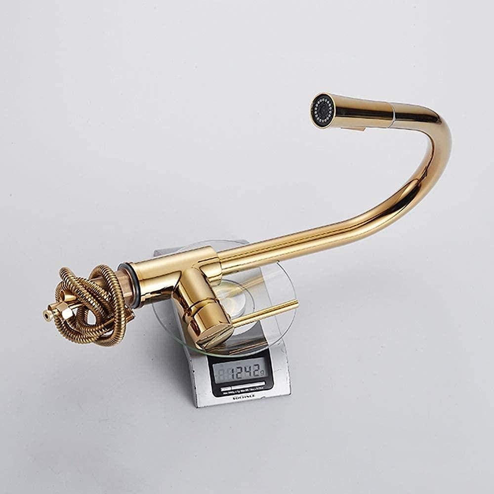 Rubinetti, Rubinetto Rubinetto Rubinetto Rubinetto della Cucina con irrigatore a Scomparsa Rubinetto del lavello della Cucina Estraibile Nichel Spazzolato Rubinetto Placcato in Oro Comfortable