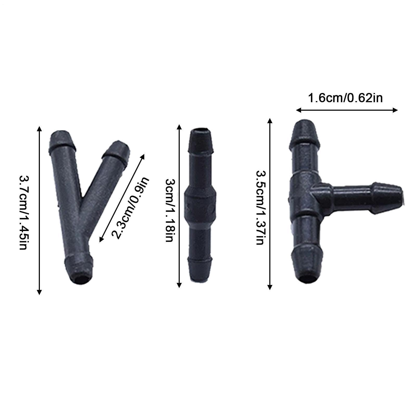 Windshield Washer Sprayer - Connector Pipe Joint Kit, Interchangeable Hose Fitting Set | Perfect for Car Cleaning System Tubing Linkage Fluid Distribution Maintenance Replacement Automotive Repair Usa