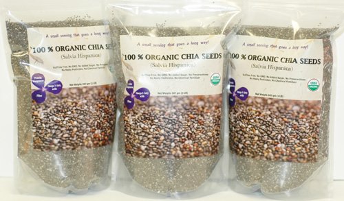 Black Chia Seeds, (3 Bags of 2 Lb), Sulfite Free, No Added Sugar, Premium Grade, High Purity, Freshly Packed