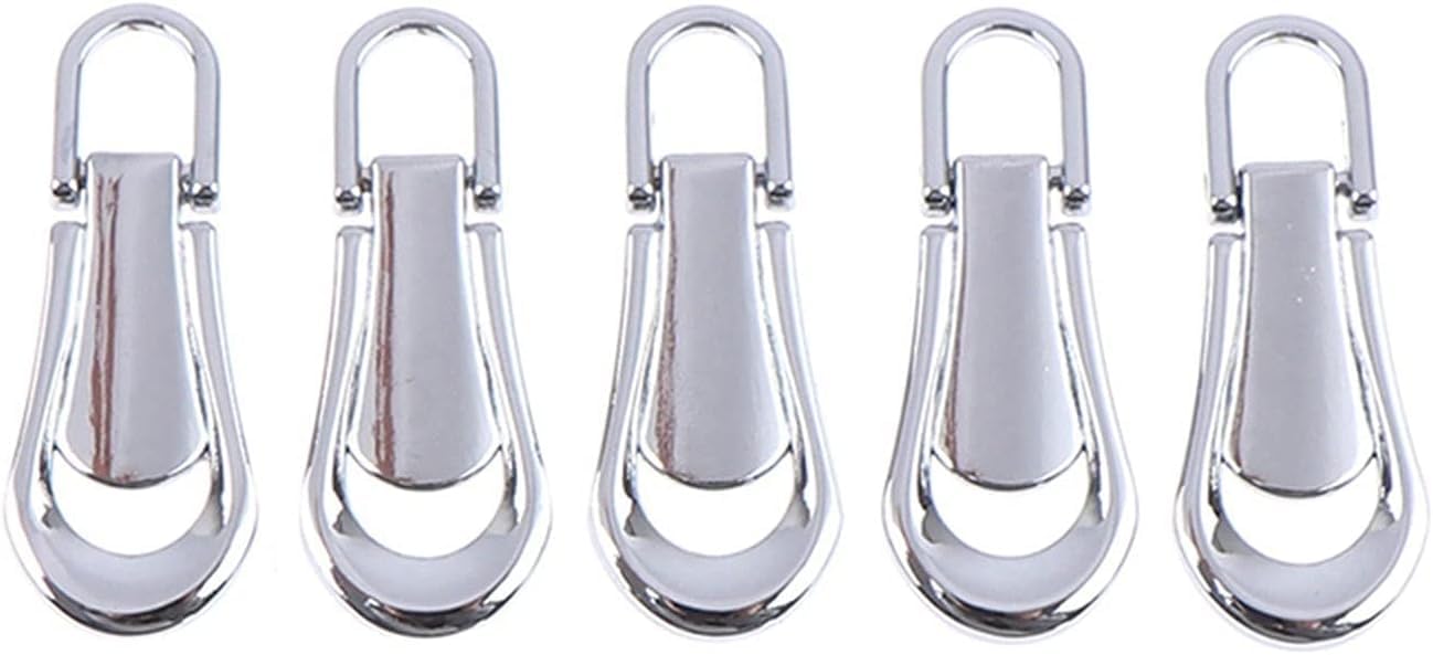 Zipper Pull, 3# 5# 5PCS Metal Zipper Head Detachable Repair Kits DIY Craft Quilting Clothing Supplies(SV3)