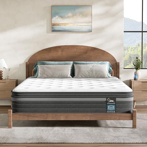 Povirt Twin Mattress 10 Inch Hybrid Mattress in a Box, Medium Firm Memory Foam and Innersprings Hybrid Mattresses, Twin Size Mattress for Motion Isolation and Pressure Relief, CertiPUR-US
