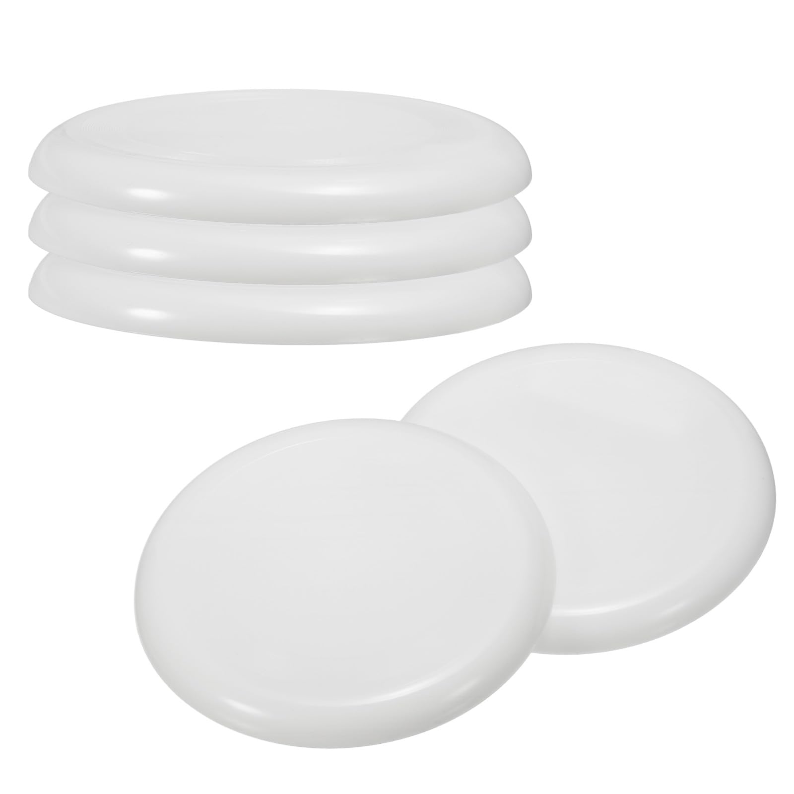 PATIKIL Flying Disc 9 Inch, 5 Pack Colorful Plastic Flying Disk Flyer for Outdoor Sports Training Playing Lawn Game, White