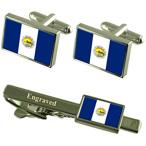 Gemelos de Toledo Ciudad pisacorbatas bandera Estados Unidos juego de accesorios de traje
