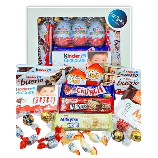 Caja Regalo de Chocolates Kinder - Lindt - Nestle. +25 Unidades. Regalo Original de Kinder Bueno, Huevos Kinder, Bombones Lindt, Chocolates Nestle [IAMI]