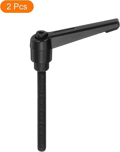 Miniatura 59 de uxcell 2 perillas ajustables M8 x 3.150 in, mango de rosca macho, botón de trinquete de liberación rápida, perno giratorio para maquinaria de torno