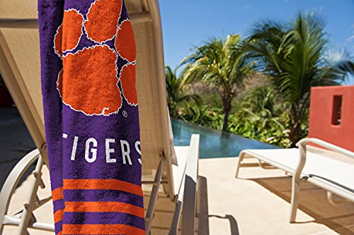 Image of Northwest NCAA Clemson Tigers Unisex-Adult Beach Towel, 30 inch x 60 inch, Stripes (Pack of 6)