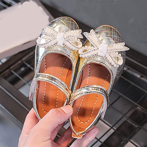 Toddler Girl Boots Size 9 Shoes Flat Lightweight Pearl Bow Cute Dress Shoes4