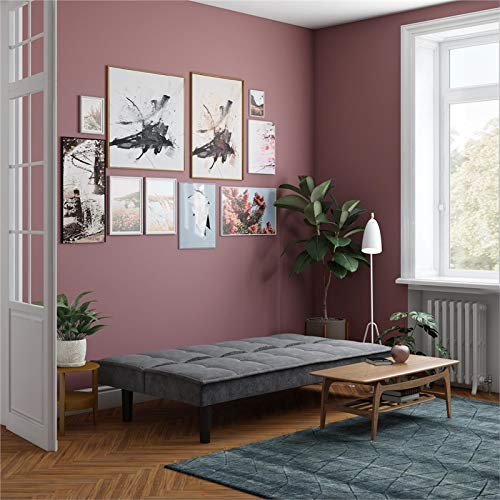 Dhp Oscar Memory Foam, Full Size Armless Sofa Bed And Couch, Gray Futon, #TOP2