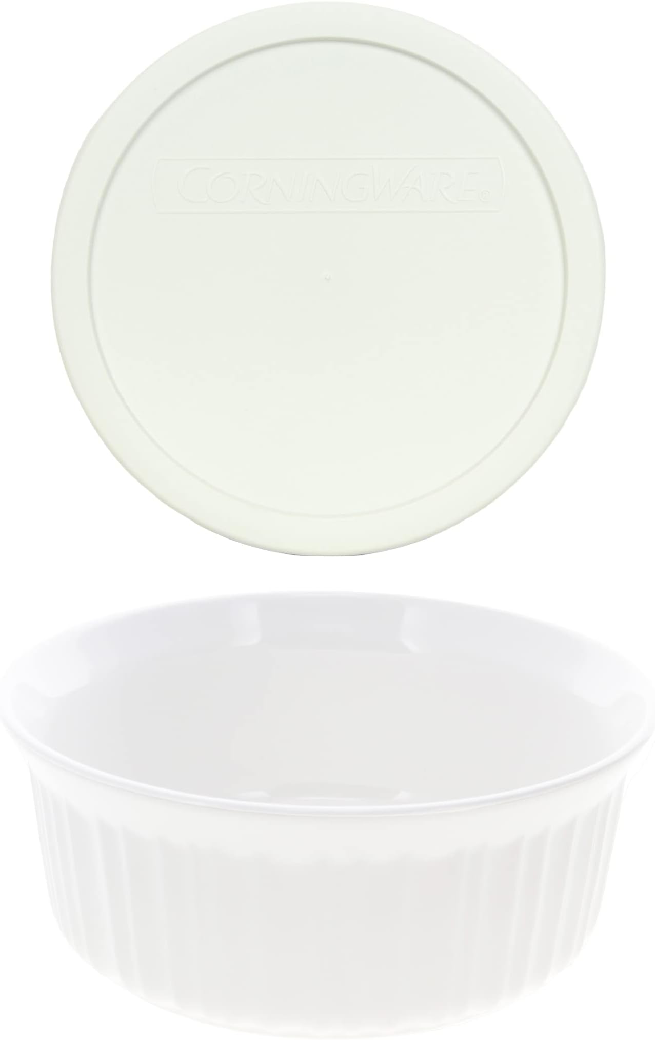 Plastic Lid : CorningWare French White 1-1/2-Quart Covered Round Dish with Plastic Lid