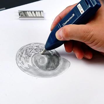 Cretacolor Battery-Operated Eraser & Refills, None, White