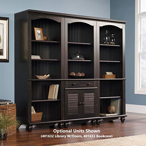 Sauder Harbor View Library, Antiqued White Finish #TOP6