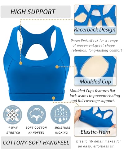 Image of RUNNING GIRL Sports Bras for Women High Support,Racerback Supportive Molded Cup Sports Bra with Sewn in Pads