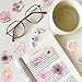 50PCS Flower Stickers PET Transparent Stickers Nature Ballet Pink Flower Decals Waterproof Decorative Decal for Scrapbook DIY Crafts Album Bullet Journal Water Bottles Phone Cases Laptops (pink1)