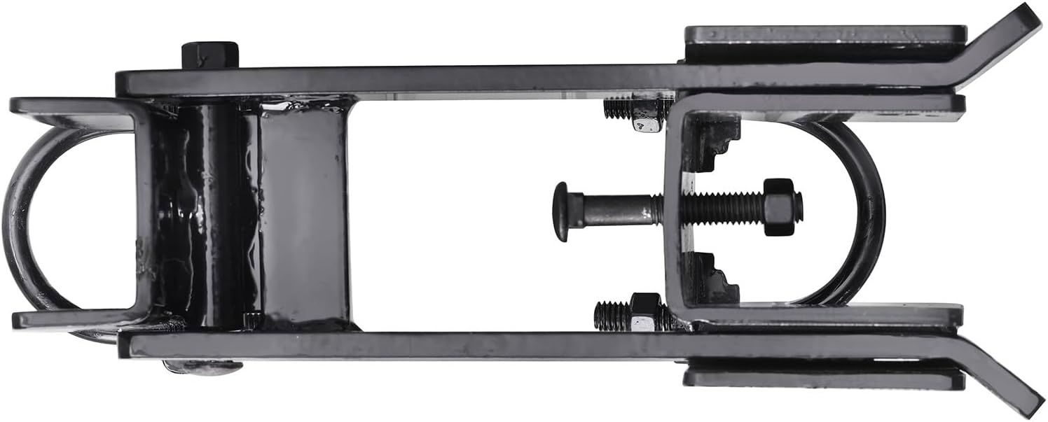 Chain Link Fence Lock Double Gate Latch for 1-5/8" or 2" Frame - Commercial Strong Arm Double Gate Latchs for Metal Gates, Black