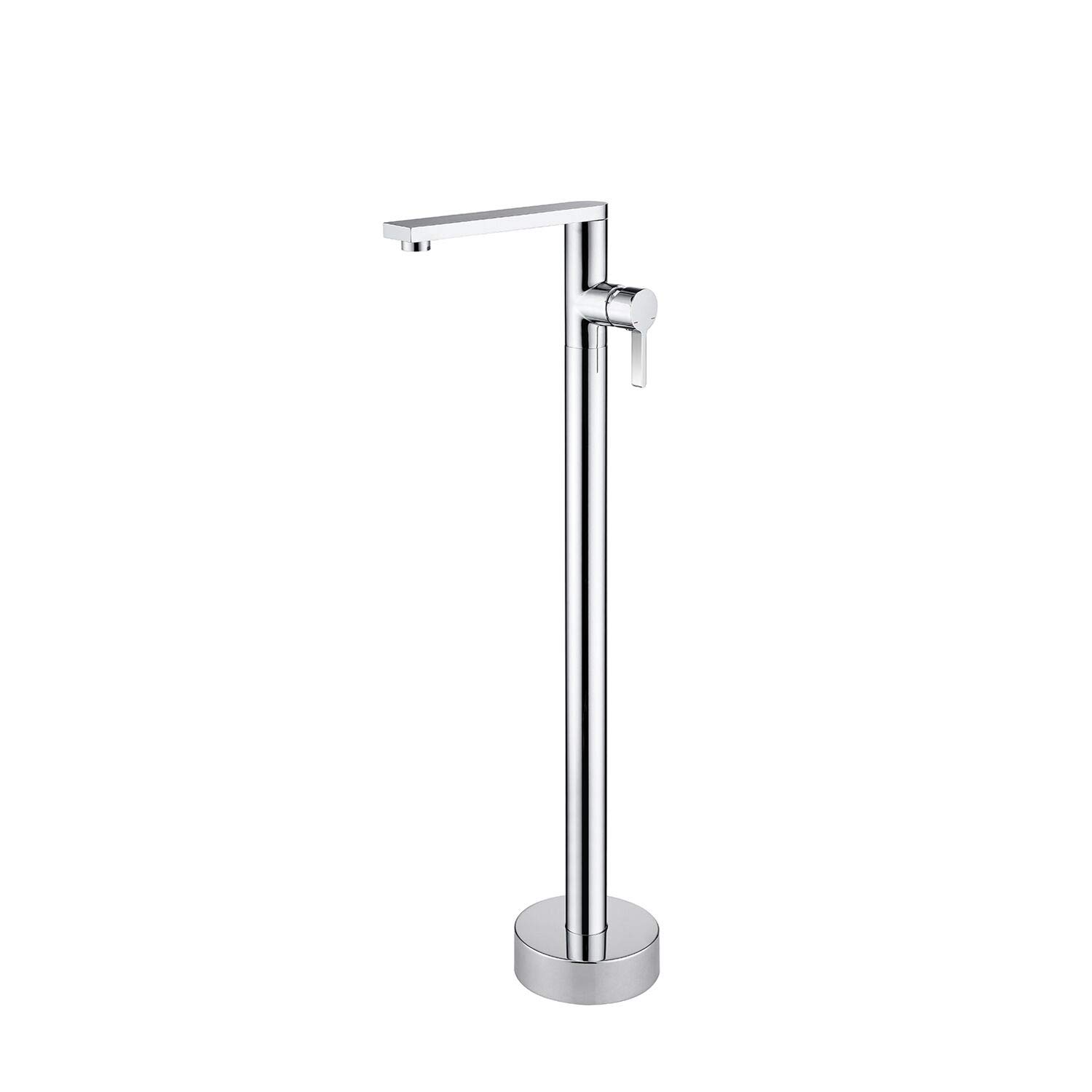 Freestanding Bathtub Faucet Tub Filler Chrome Single Handle Floor Mount Bathroom Faucets