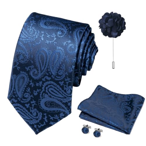Image of joy alice 70 Colors Ties Set Men Mixed Color Necktie Handkerchief Cufflinks Brooch 3.15 Formal
