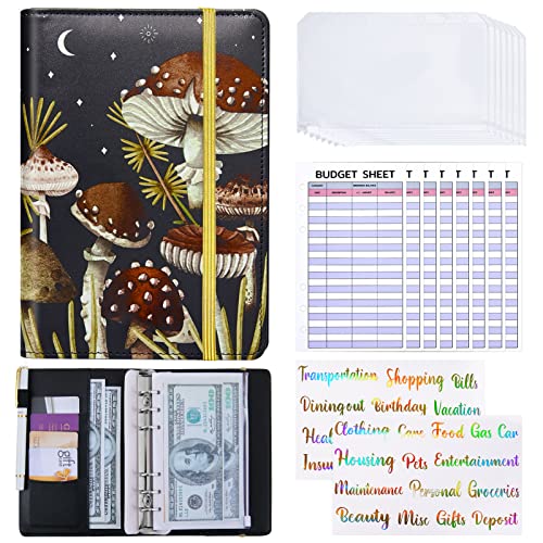 Fioday Budget Binder Money Organizer For Cash Vintage 8Pcs Budget Binder With Zipper Envelopes 12Pcs Expense Budget Sheets 28 Stickers Cash Envelopes For Budgeting And Saving Money #TOP27