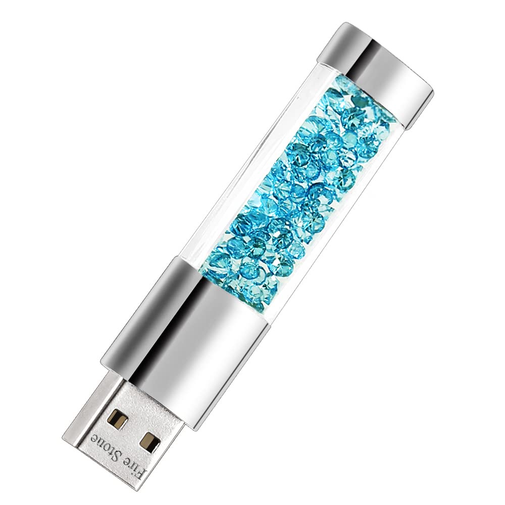 Piękny diament USB 2.0 pamięć flash pamięć danych pamięć USB wisiorek prezent (16 GB, jezioro niebieski)