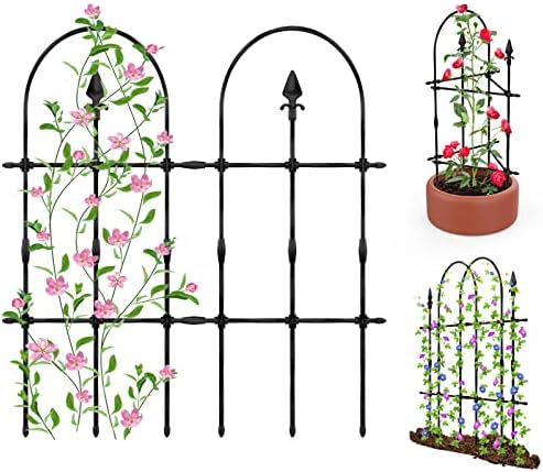 Garden Trellis for Climbing Plants Outdoor and Indoor, 35inch*33inch Thickened Rustproof Plant Support Fence Climbing Frame for Ivy Vines Rose Vegetable Flower Potted Plants Climbing