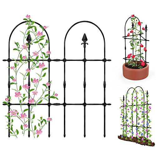 Garden Trellis For Climbing Plants Outdoor And Indoor, 35Inch*33Inch Thickened Rustproof Plant Support Fence Climbing Frame For Ivy Vines Rose Vegetable Flower Potted Plants Climbing #TOP3