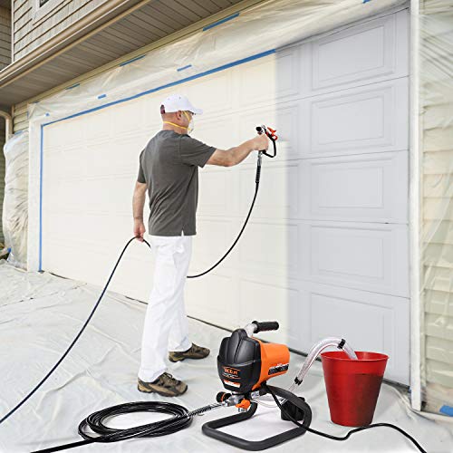 Airless Paint Sprayer, 500W Spray Gun Tool for Interior & Exterior Home, Specialized for Water-based Paint, Including 25 Feet High Pressure Paint Hose, Cleaning Brush, Changeable Filter