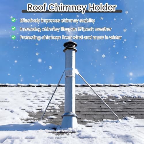 Stainless Steel Chimney Stove Pipe Support Kit - Adjustable Legs for Wind & Snow Stability, Customizable Roof Support, Fits 260mm Diameter (10.2in)