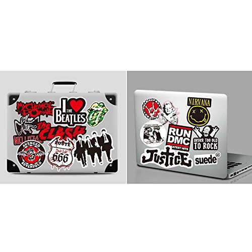 100 peças de adesivos de banda Rock Roll adesivos decalques para laptop carros guitarra para-choque