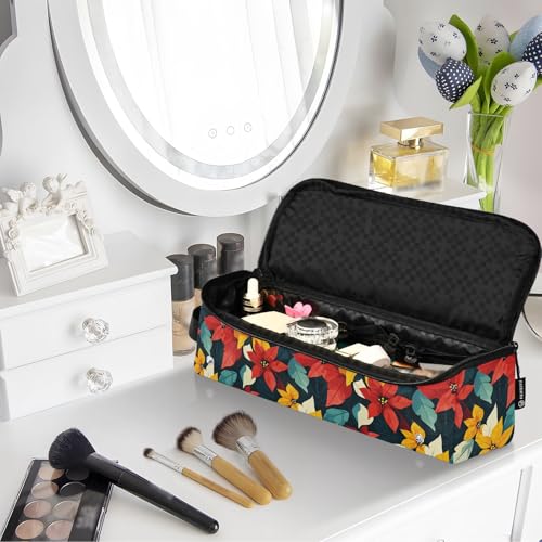 Bolsa de viaje resistente al calor para herramientas de cabello Leaf Marble, con tapete aislante para planchas, rizadores y accesorios de cuidado capilar, organizador portátil miniatura 7