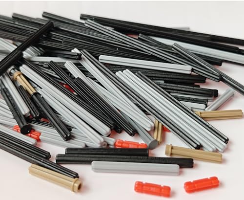 120Pcs Axle Rods Assortment Pack, 15 Size Classic Building Blocks Axle Connectors Building Blocks Accessories, Compatible with Lego Parts and Pieces