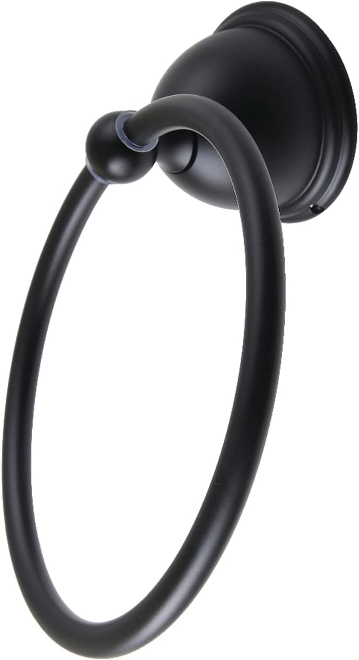 Kingston Brass BA3964MB Restoration 6-Inch Towel-Ring, Matte Black