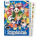 Häfft® Lernfreunde Hausaufgabenheft Grundschule A5 ohne Datum Rasselbande Aufgabenheft + Sticker,...