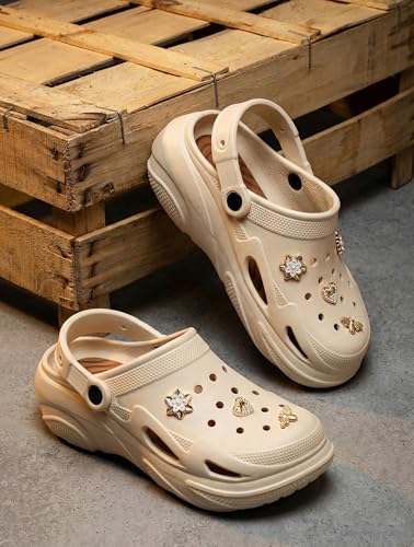 Image of HEALTH FIT SUPER SOFT Comfortable Adjustable Back Strap Clogs & Cute Charms |Waterproof Anti Skid & Lightweight Cushioned Stylish Clogs Mules for Women's & Girl's HFSILK11