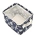 Orino Waterproof Nursery Nautical Fabric Small Storage Baskets Beach Anchor Theme Collapsible Portable Storage Bins with Handle for Cloth, Toys, Books, Sundries, Set of 3