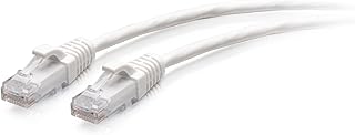 C2G Cable Ethernet ultrafino de 2.1 m (7 pies) CAT6A, ideal para usar con router, módem, Internet, cajas WiFi, Xbox, PS5, Smart TV, SKY Q, ofrece velocidades de Internet ultrarrápidas, color blanco