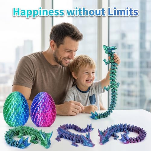 noxozoqm 3D Printed Easter Dragon Egg,Prefilled Easter Eggs - Perfect Basket Essentials Stuffers,3D Dragon Eggs with Dragons Inside,Stocking Easters Basket Stuffers (Black Red+Random Rainbow) by noxozoqm - Image 4