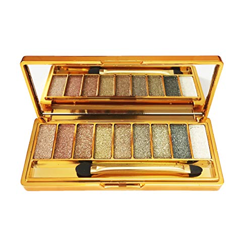 Uifcb Glitter Eyeshadow Palette,9 Colors Sparkle Shimmer Eye Shadow Highly Pigmented Long Lasting Makeup Set Gold (Type 6) #TOP10