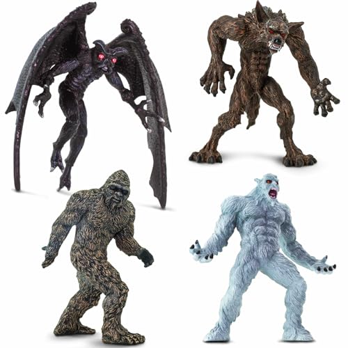 Safari Ltd. Mythical Creatures Toy Set - Figurines of Bigfoot, Mothman, Werewolf, and Yeti - Fantasy Play Set for Boys, Girls & Kids 3+